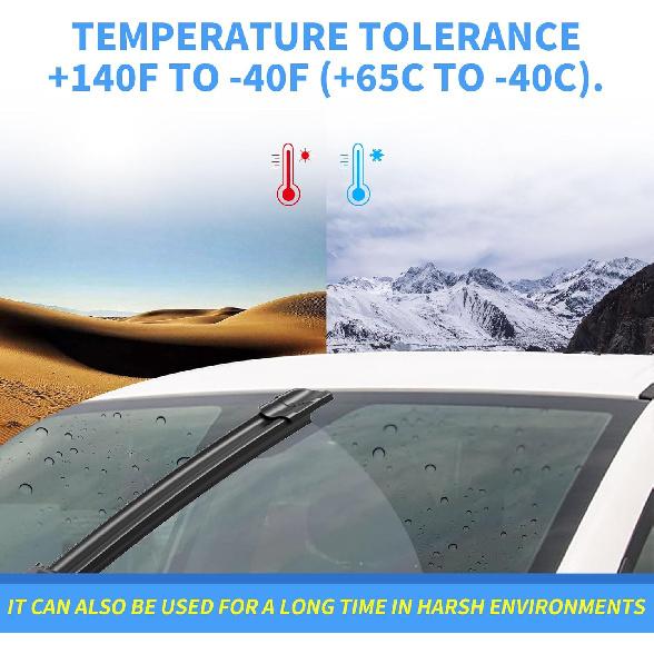 Gavimnal® 26"+22" Silicone Wiper Blades Replacement For Toyota Venza 2009-2015 Honda Civic 2006-2015 Odyssey 2005- Lexus RX350 2007-2015,All-Season