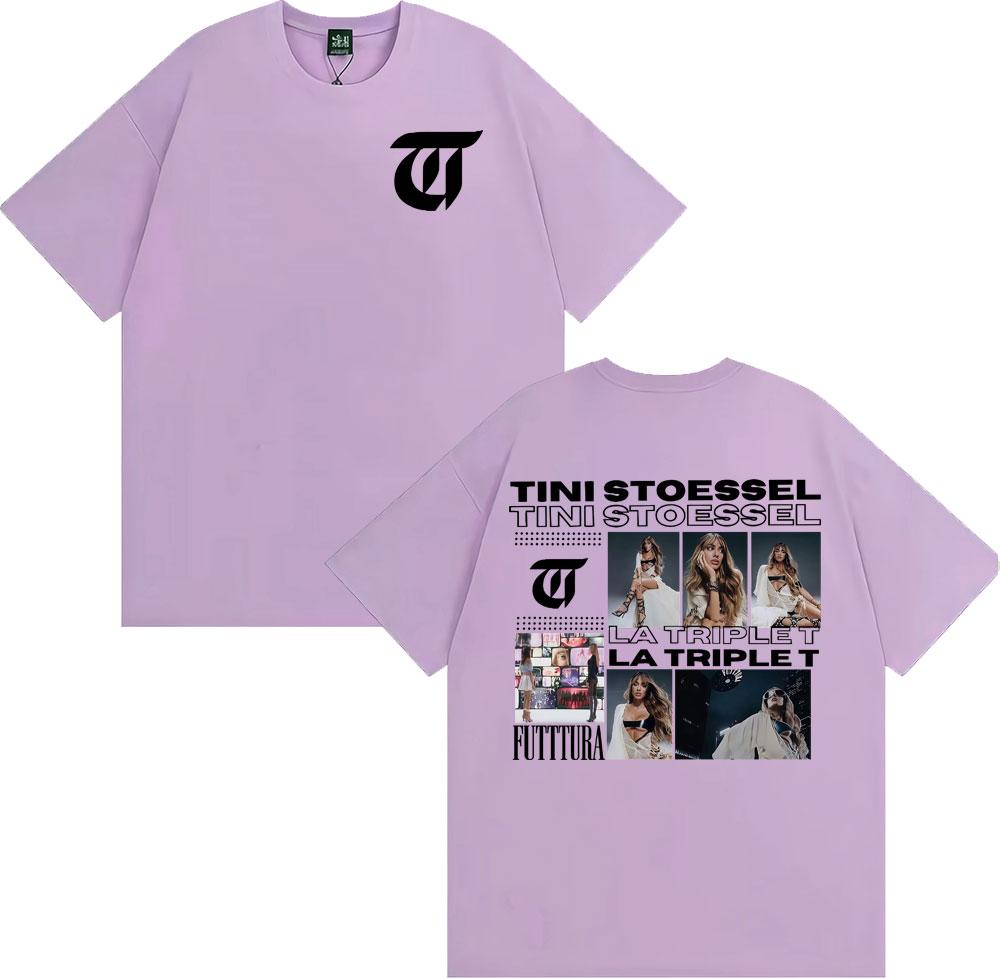 TINI STOESSEL La Triple T Futtura 2025 Тур Футболки Унисекс Женская Одежда Мода Эстетичные Футболки Повседневный Комфорт Хлопковая Футболка