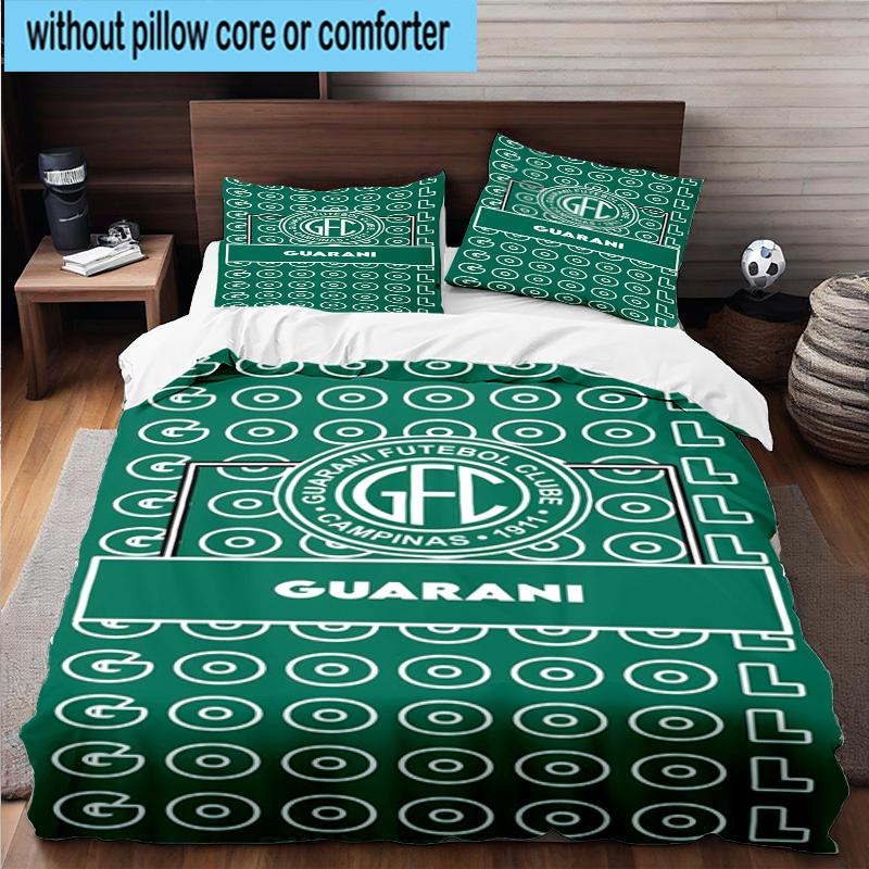 3pcs Football Club Emblem Printed Bedding Set Duvet Cover Closure Includes 1 Duvet Cover & 2 Pillowcases Bedding Sets Home Decor Gifts