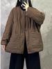 Autumn Spring Winter Cotton Padded Oversized Outerwears Women Casual Loose Jacket Coat