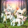 Oenux Mythical Rainbow Pegasus Simulation Animal Figures Model Fairy Tale Fly Horse Action PVC Educational Toys Girl Gift