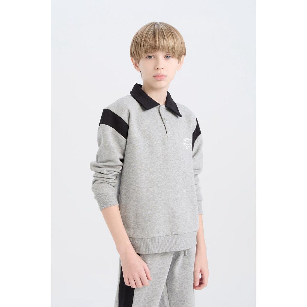 Мальчик 2 шт. Поло с принтом Толстая толстовка с высокой талией Totage Paas Tire Спортивный костюм Six