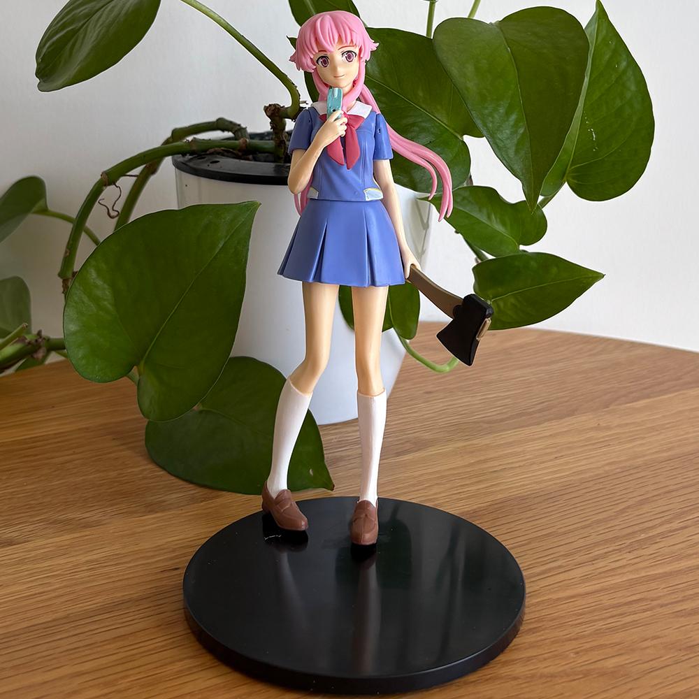 2 Стиля Аниме Фигурка Mirai Nikki Гасай Юно 17см Розовые Волосы Школьный Костюм Красивая Девушка ПВХ Модель Милые Периферийные Подарки Игрушка Кукла