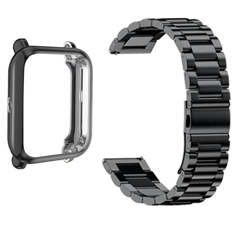 Защитный чехол для браслета для Amazfit Bip 3 5/Bip Pro 3/GTS 3 4, чехлы с ремешком для сенсорного экрана для Amazfit GTS 2/2 Mini, ремешок из нержавеющей стали