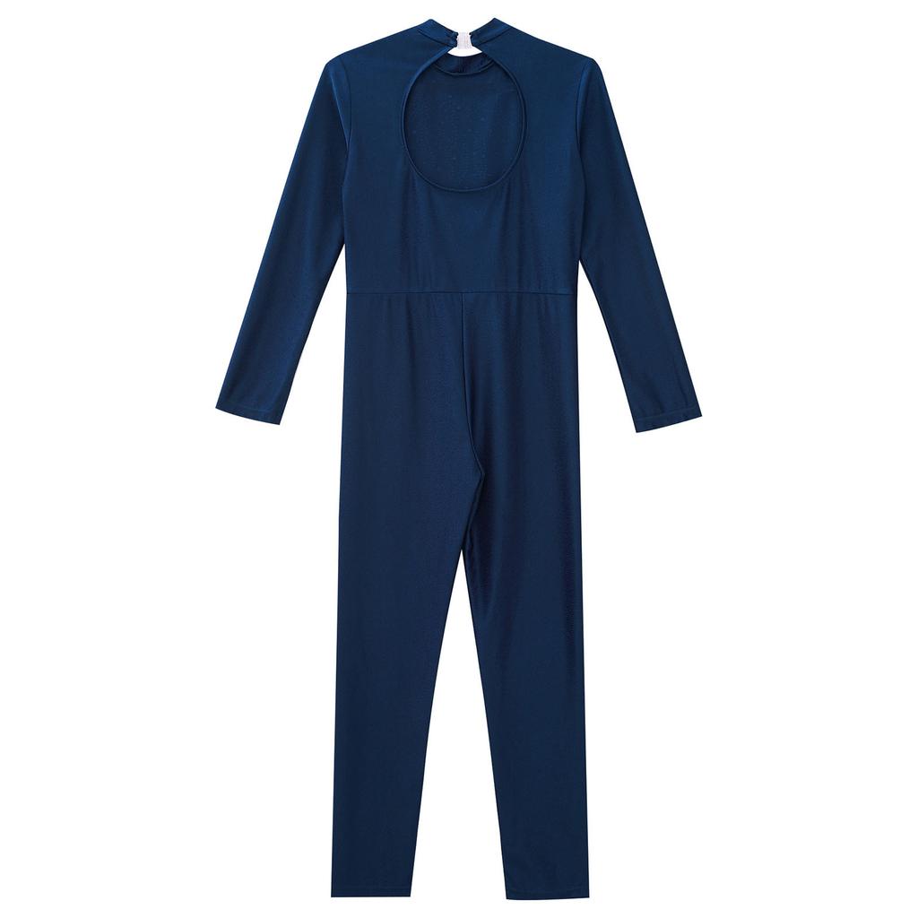 Комбинезон с длинными рукавами и стразами для девочек, балета, гимнастики, акробатики, йоги, растяжки на все тело, фигурного катания