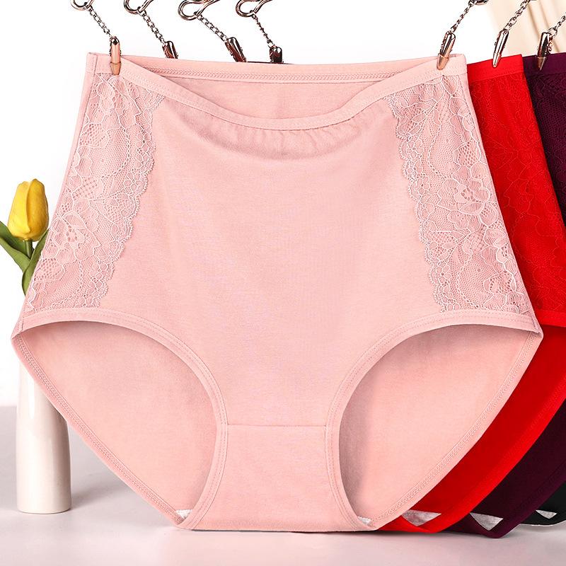 3Pcs High Waist Women's Panties Middle Aged Briefs Cotton Underwear Breathable Ladies Comfort Underpants XL 2XL 3XL 4XL 5XL 6XL