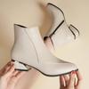 Autumn/Winter New Fashion Pointed Zipper Panel Thick Heel Versatile Comfortable Women's Short Boots Casual High Heels