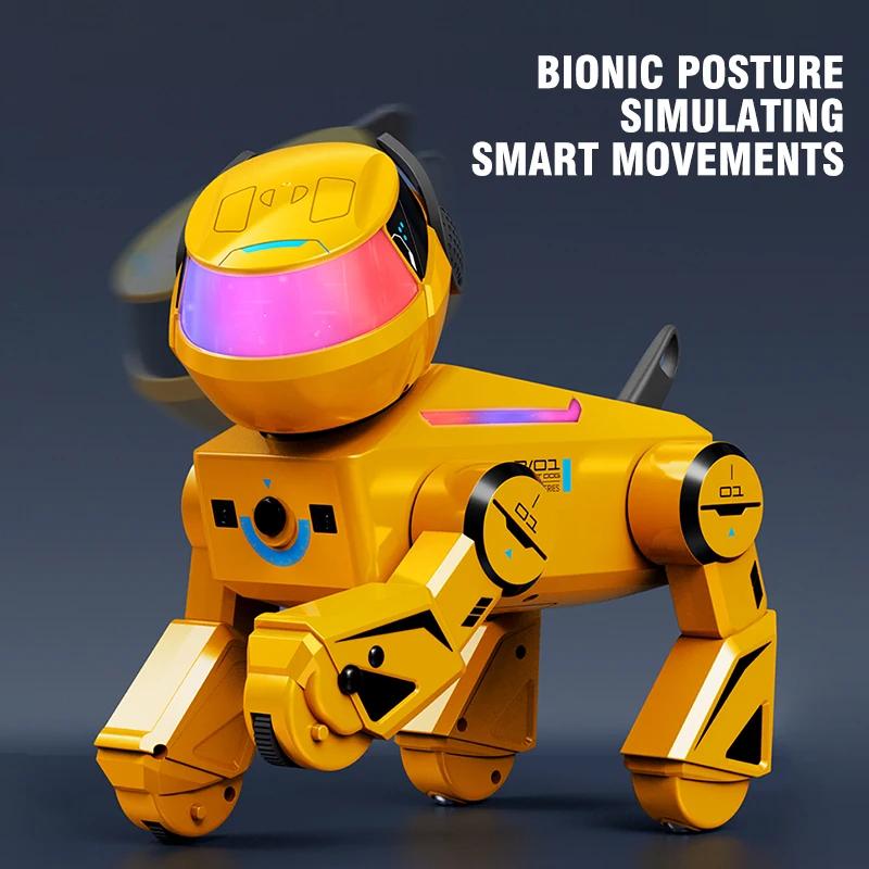 Нетоксичный Робот-Собака на Радиоуправлении Программируемый Умный Интерактивный Роботизированный Питомец с Bluetooth Музыкой Танцующие Собаки Игрушки Для Детей Детские Подарки