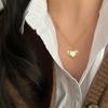 Light Luxury Butterfly Heart Zircon Pendant Necklace Stainless Steel Trendy Geometric Choker Jewelry Party Gifts For Women Girls