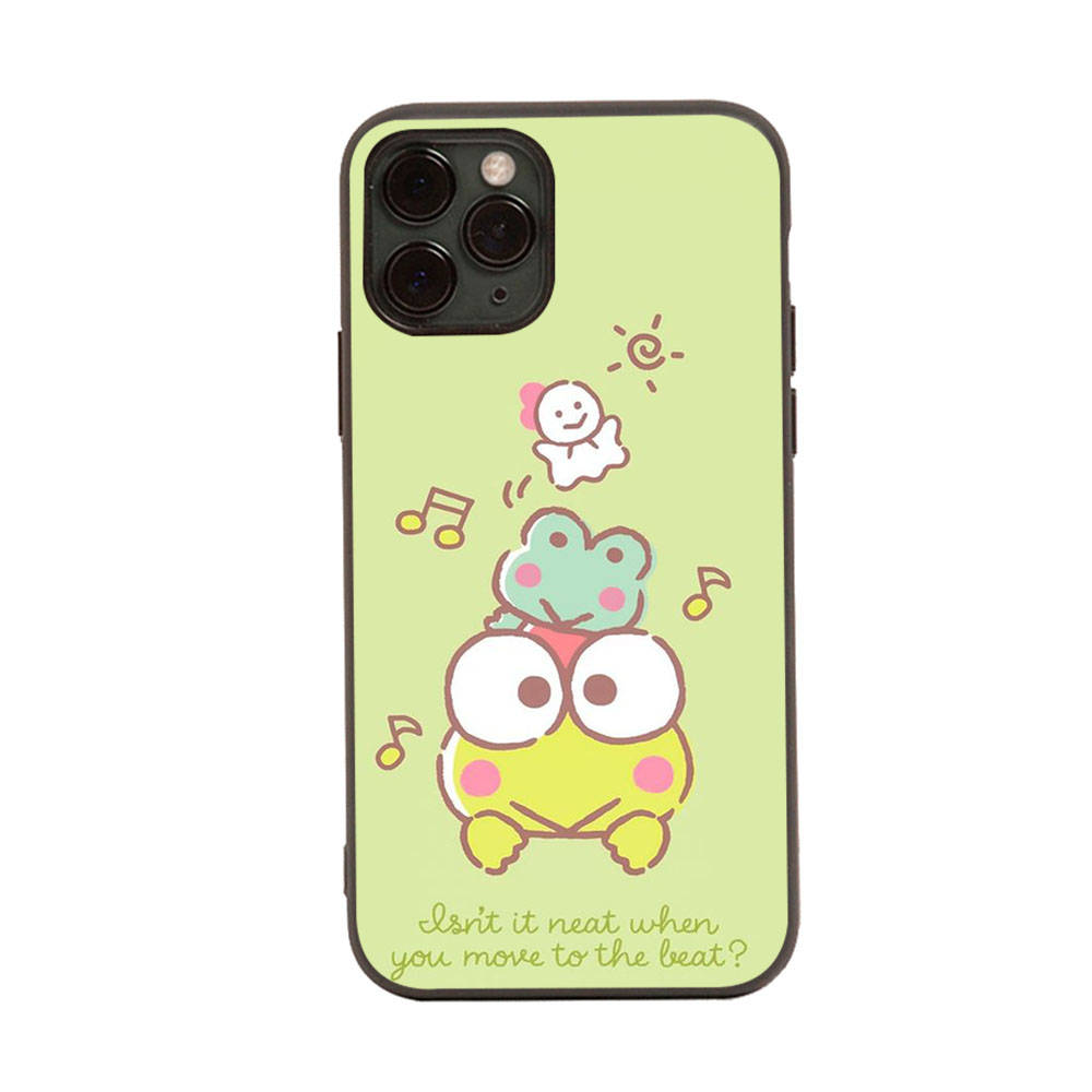 HK16 Frog Keroppi Black Sofe Case for iPhone 16 15 Plus 14 13 Pro 8 SE XR XS Max P30 Nova 5T Y5P Y6 Y7 Y8P Y9 Realme C30 C33 C31 VIVO Y36 V27