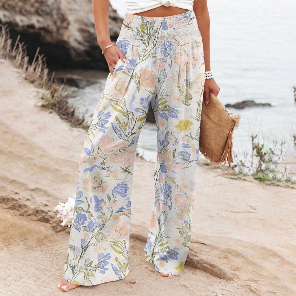 Women's Casual Pants Loose Soft Solid Color  Wide Leg Long Pants High Waist Straight Leg Pants