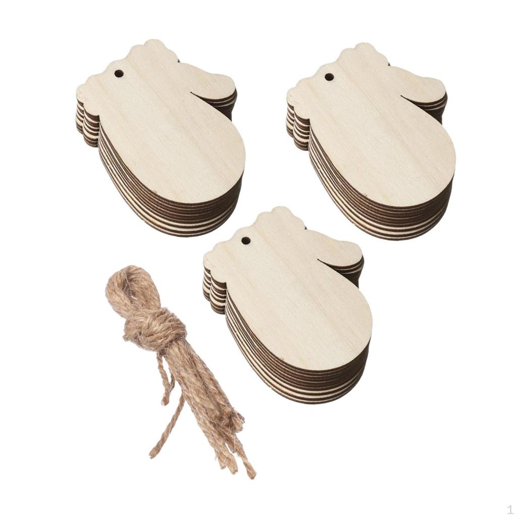 30 шт. Неокрашенные деревянные вырезы в форме перчаток, Деревянные украшения, Многофункциональные заготовки для росписи