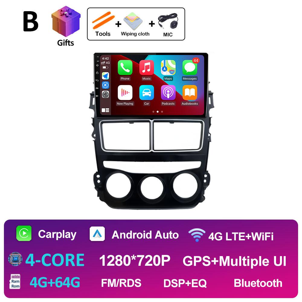 Беспроводной CarPlay Smart System для Toyota Vios Yaris 2018 2019 2020 Android Auto GPS Навигация QLED IPS Экран WIFI Авто Инструменты