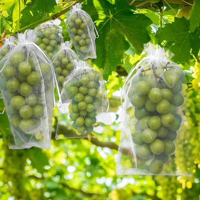 50Pcs Grapes Fruit Protection Bags Garden Mesh Bags Agricultural Orchard Pest Control Anti-Bird Netting Vegetable Bags