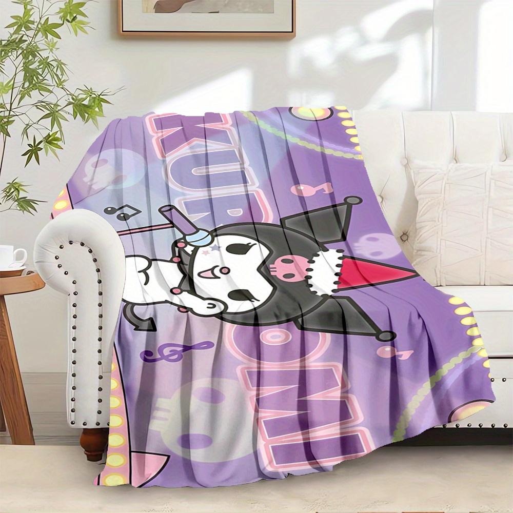 1pc Flannel Kuromi, Party Hat, Stage PerformanceThrow Blanket, Cartoon Truck Pattern Printed Blanket, Warm Cozy Soft Blanket For Couch Bed S