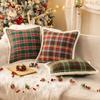 Christmas Plaid Plush Side Pillowcase Winter Imitation Rabbit Hair Living Room Sofa Cushion New Style Christmas Party Decoration