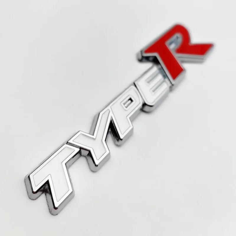 3D Metal Type-S Type-R Car Rear Trunk Emblem Badge Sticker For TYPE R Car Styling Accessories