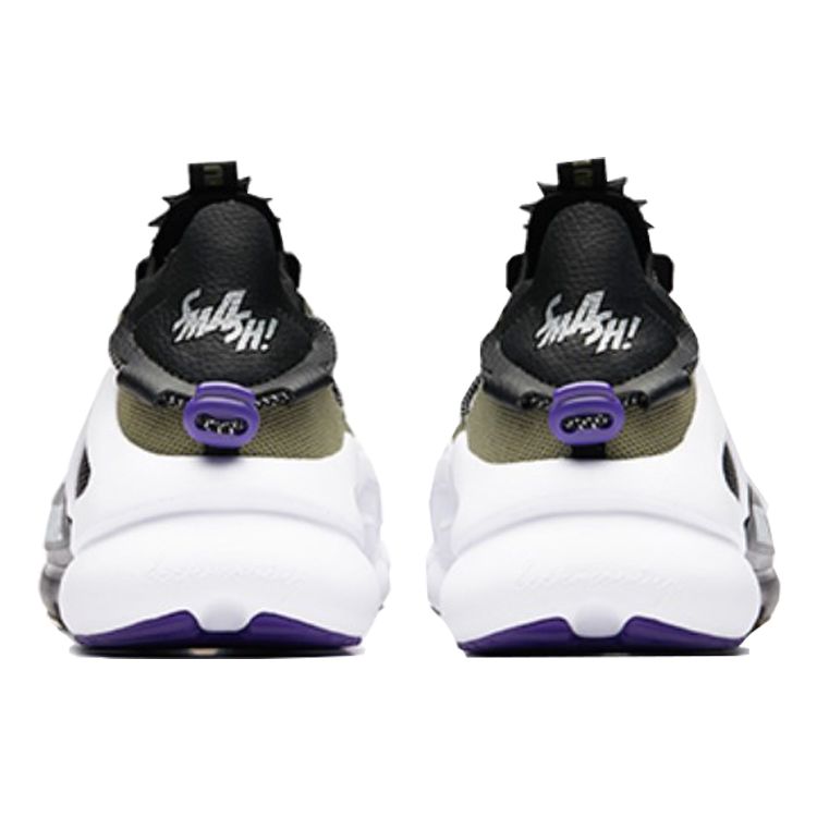 Anta Кроссовки мужские из ткани Green Giant Shock Absorbing Non Slip Wear Resistance Breathable Low-Top Running Shoes White Black 91928811-8