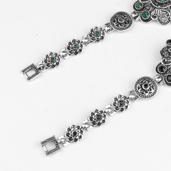 Винтажный цветок, искусственный драгоценный камень, браслет, вечерние ювелирные изделия, женский подарок на день рождения