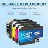 Совместимые чернильные картриджи - GATO NEGRO - LC427 - Упаковка из 4 штук - Повышенная емкость - Разноцветные