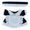 Niannyyhouse 15cm 20cm Plush Doll Maid Cotton Doll Clothes, Headwear, Apron, Dress, Costume, Dress-Up (Black 15cm)