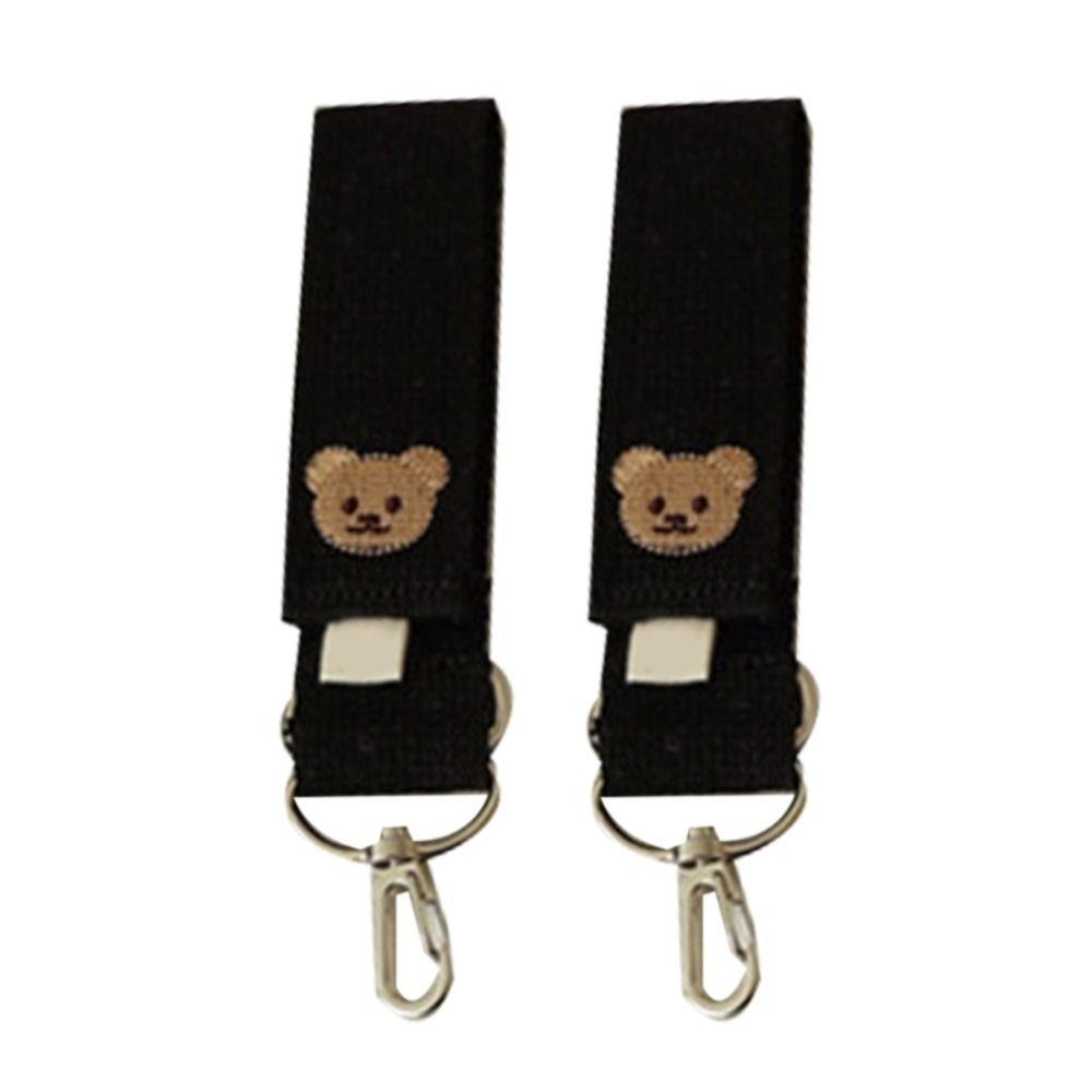 Embroidered Bear Baby Stroller Hooks Diaper Bag Accessories Mommy bags Pushchair Clips