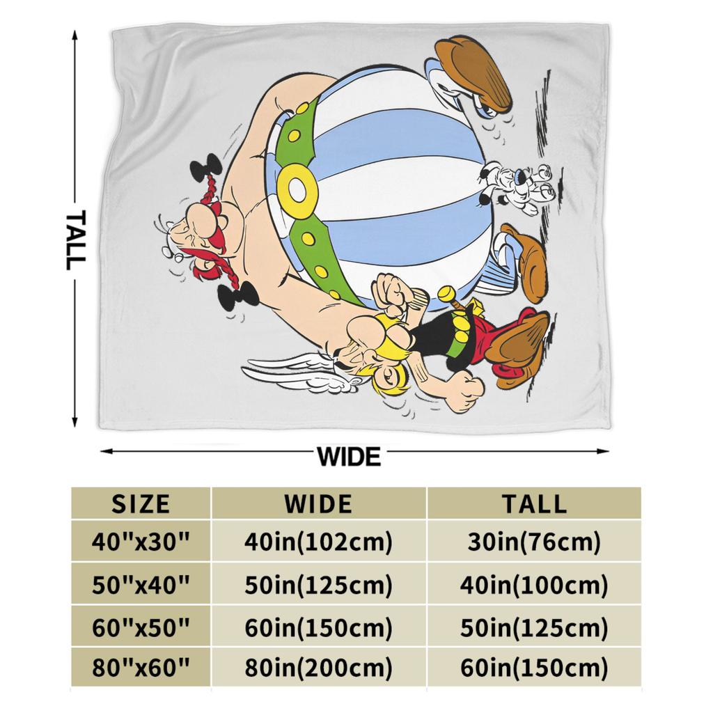 Asterixs And Obelixs Blanket Coral Fleece Plush Spring/Autumn  Lightweight Throw Blanket for Home Car Plush Thin Quilt