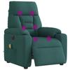 VidaXL Electric Reclining Massage Armchair Dark Green Fabric 3303028