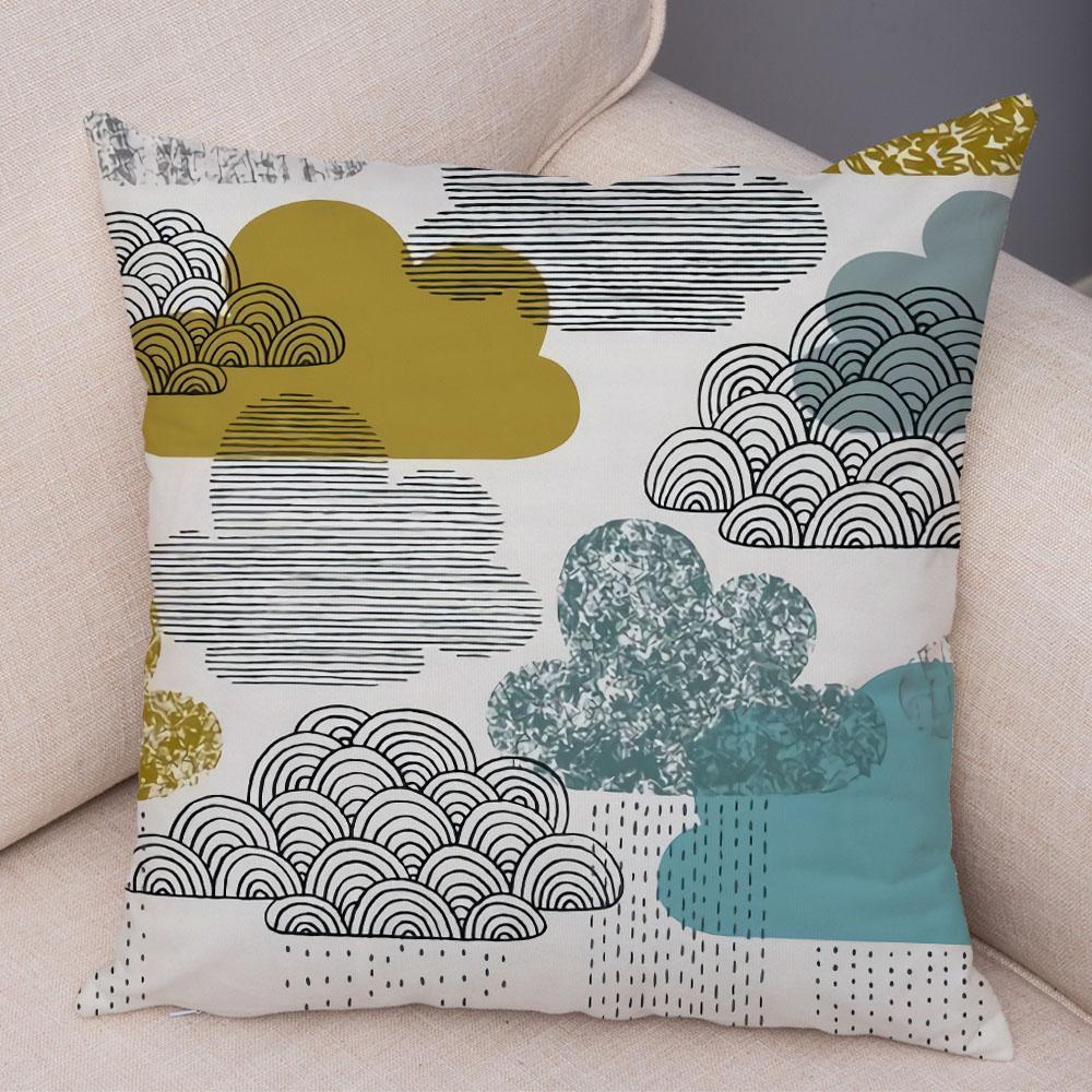 Абстрактное искусство, декоративная наволочка с геометрическим растением, деревом, цветком, диван, домашняя автомобильная наволочка