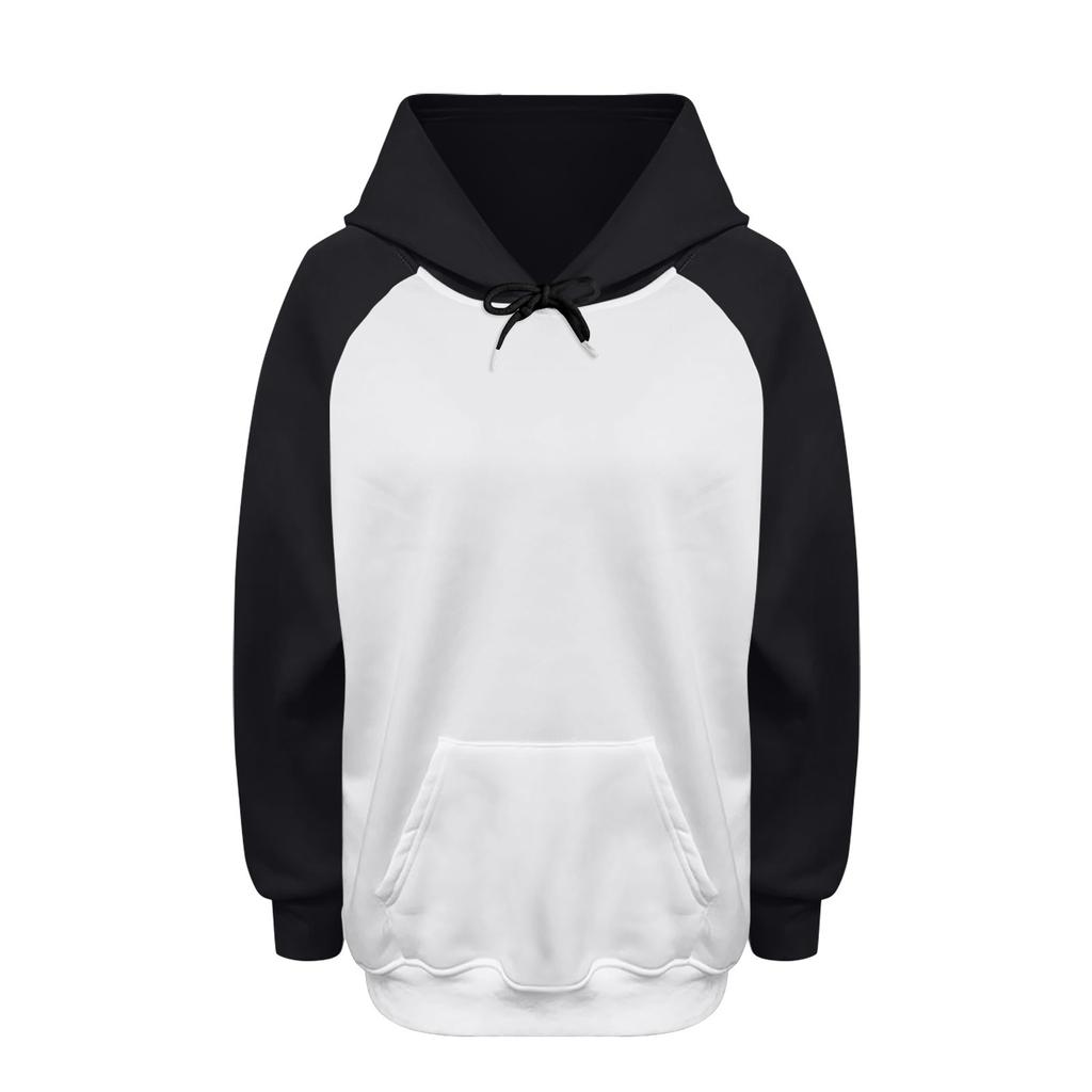 Женская мода повседневная толстовка с глубоким вырезом на плече с длинным рукавом и капюшоном в стиле пэчворк