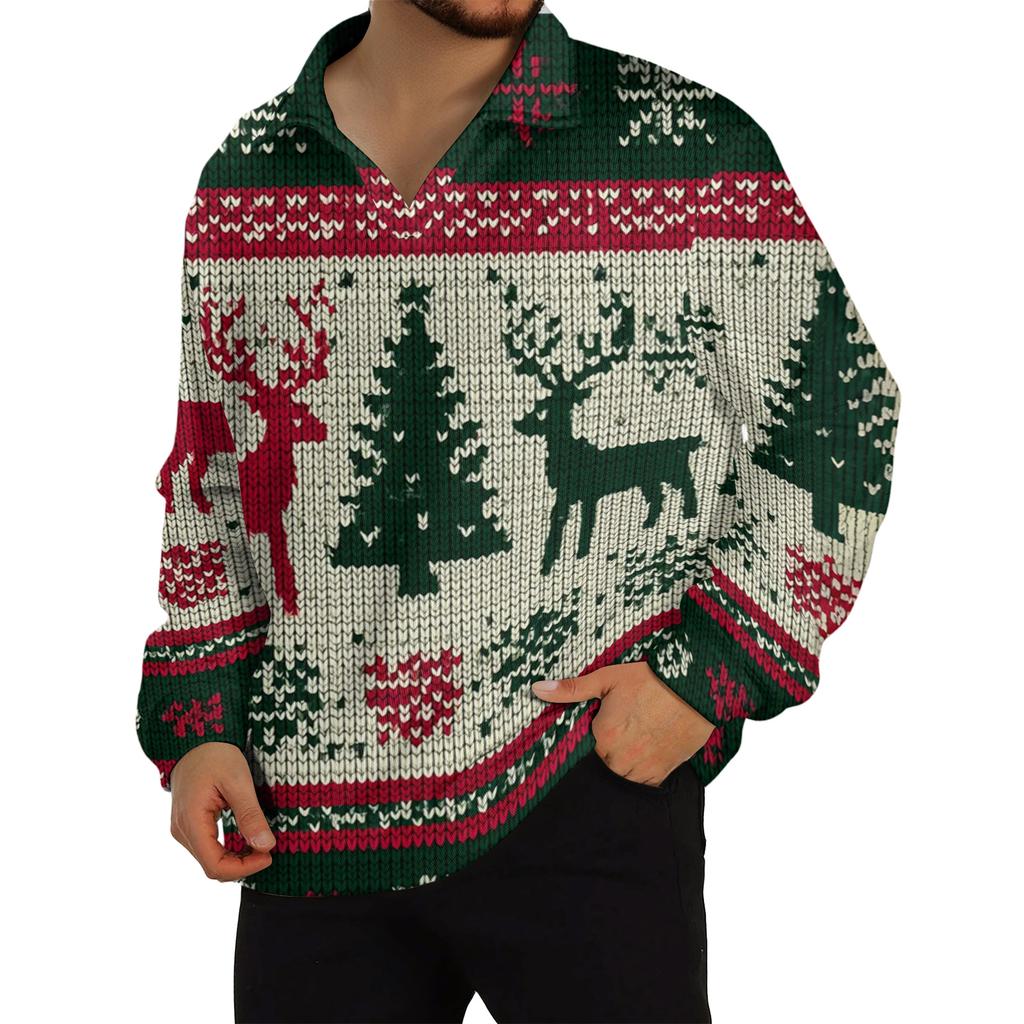 Мужской повседневный трикотажный базовый топ с длинным рукавом и воротником