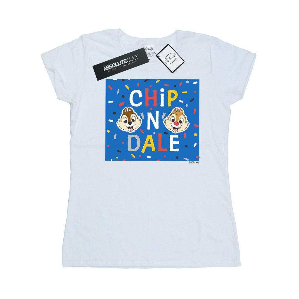 Disney Womens/Ladies Chip N Dale Blue Frame Cotton T-Shirt