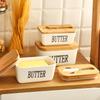 European-Style Ceramic Butter Dish with Lid - Cheese Storage Box for Fresh-Keeping In Kitchen