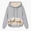 Womens Warm Winter Coat Thick Wool Hooded Jacket with Fur Lining Sweatshirt Top