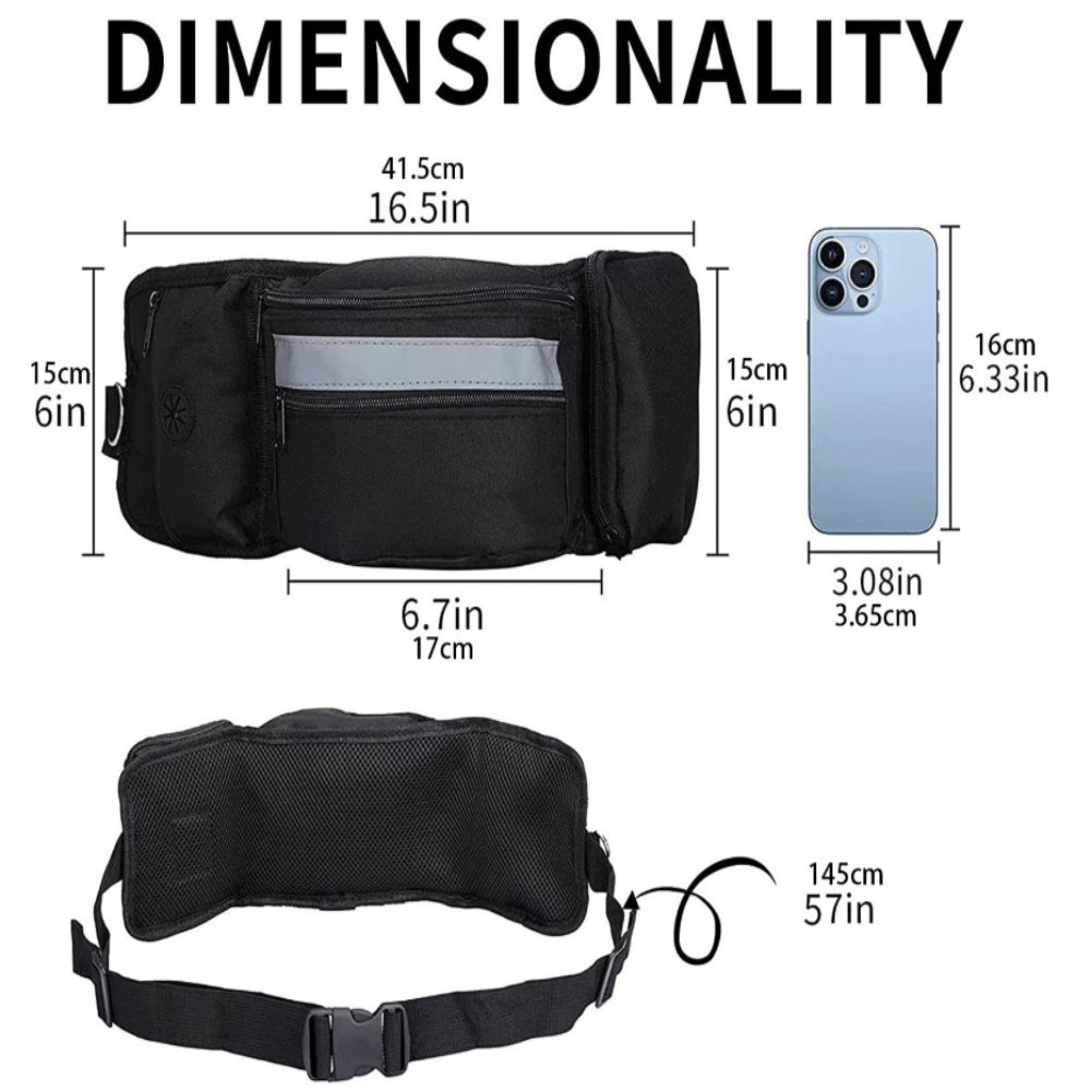 Adjustable Waist Straps Dog Training Pouch Multi Function Dog Treat Bag Outdoor Fitness Workout