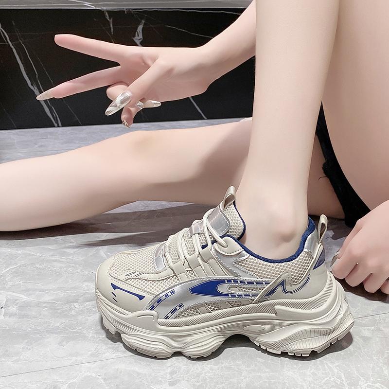 Мода Кроссовки Chunky Кроссовки Clunky Кроссовки Vulcanize Женская осенняя обувь Толстая подошва Универсальная спортивная легкая дизайнерская повседневная теннисная обувь