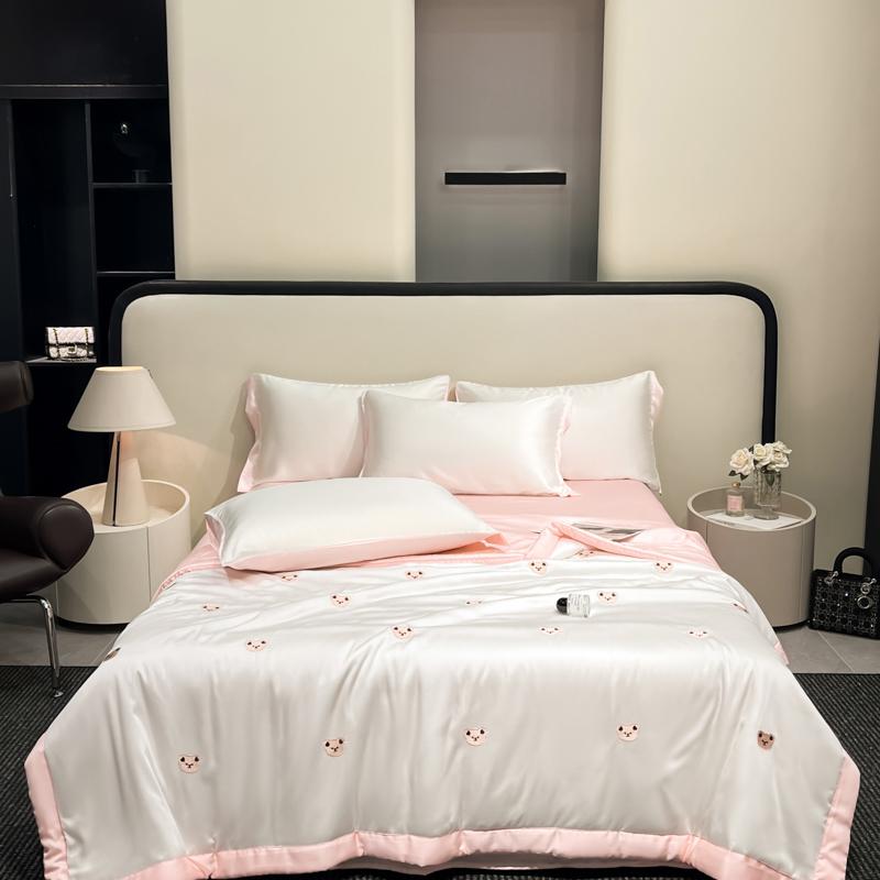 Летнее одеяло «Принцесса» Корейское Мягкое Выстиранный шелк Полная вышивка Тенсел Прохладное одеяло Женщине Девушке Для Летнего Одеяла Постельное белье