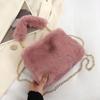 Fashion Women Handbags Winter Furry Ladies Soft Plush Clutch Purse Shoulder Bags Fashion Female Cherry Pendant Messenger Bag