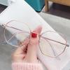 Metal Polygon Frame Glasses Ins Trend Ultra-Light Anti-blue Light Eyewear Women Men Image Transparent Glasses Reading Eyeglass