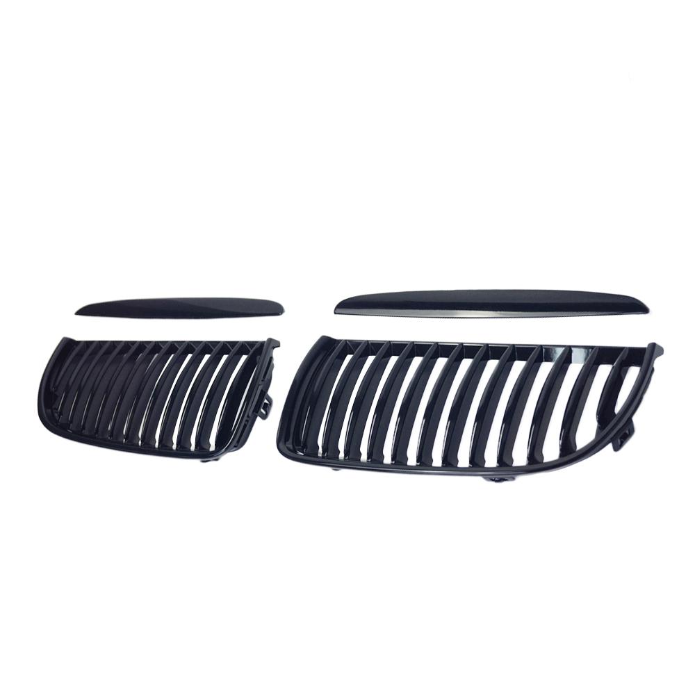 2 шт., глянцевая черная передняя решетка для почек, автомобильная решетка для BMW 3 серии E90 E91 323I 328I 335I 330I 325I 2005-2008 4 двери, одинарная