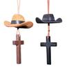 Ковбойская шляпа Подвеска-шарм для автомобиля Кантри Автомобильный подвесной декор Подвеска на зеркало заднего вида Универсальный аксессуар для интерьера автомобиля