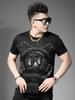 European Style Heavy-Duty Printed Rhinestone Short-Sleeve T-Shirt for Men 2025 New Summer Trendy Half-Sleeve Men's Top