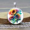 Fashion Hummingbird Necklace Pendant Jewelry Hummingbird Sunflower Butterfly Silver Pendant Chain