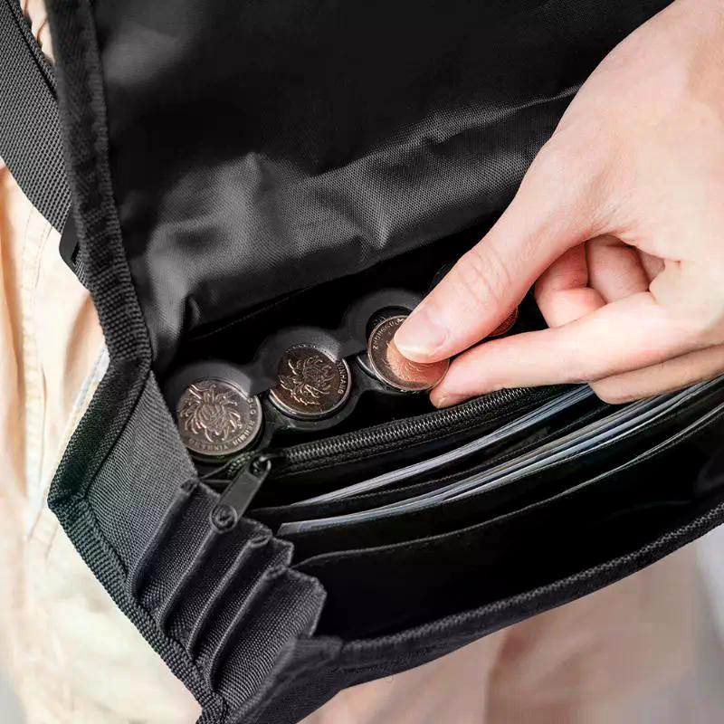Multi Pocket Waist Bag Euro Coin Holder Portable Coin Storage Money Box Wallet Purse For Waiter Driver Cash Money Phone Safe