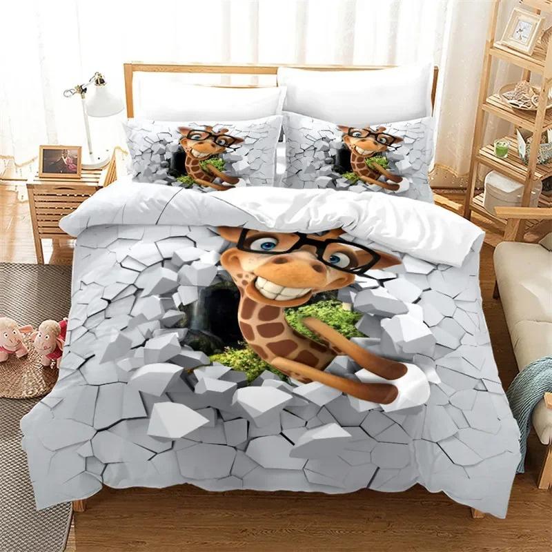 Warm Comfortable Sunset Wildlife Deer Elk Giraffe Animal Theme For Teen Boys Girl Bedroom Decor Full King Comforter