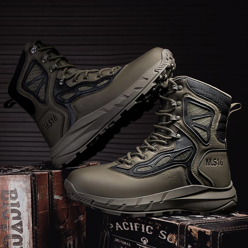 Fashion Wear-Resistant Men Motorcycle Boots Non-Slip Male Mid-Calf Boots Leisure Walk High Top Shoes Outdoor Versatile Botas Ankle Boots