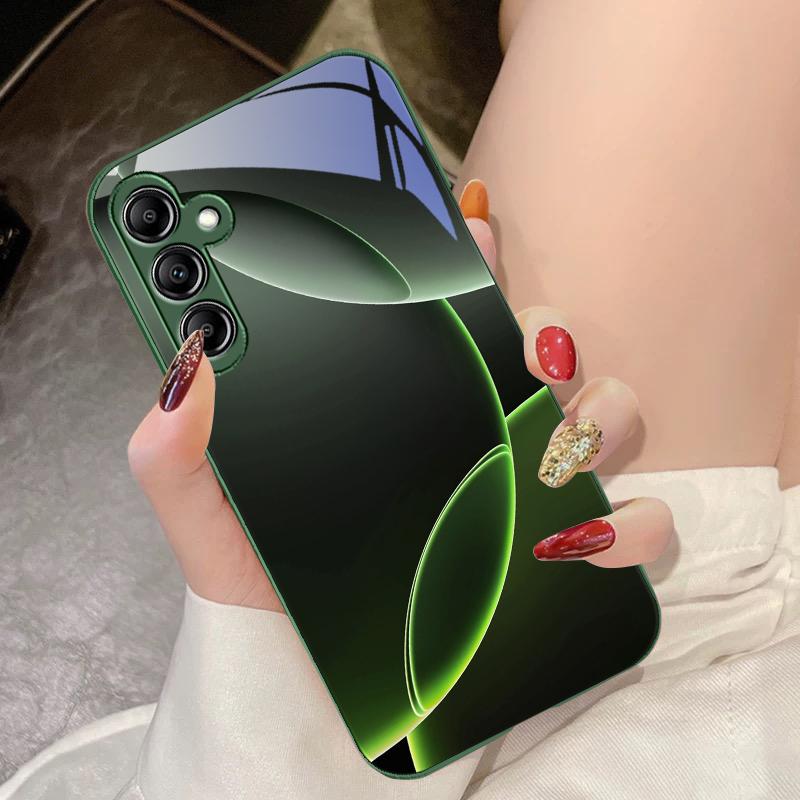 Геометрический полукруг для Samsung Galaxy A14 4G 20 30 52 20S 21S 22 A32 33 34 42 50 51 53 54 70 71 72 73 5G Стеклянный чехол для телефона