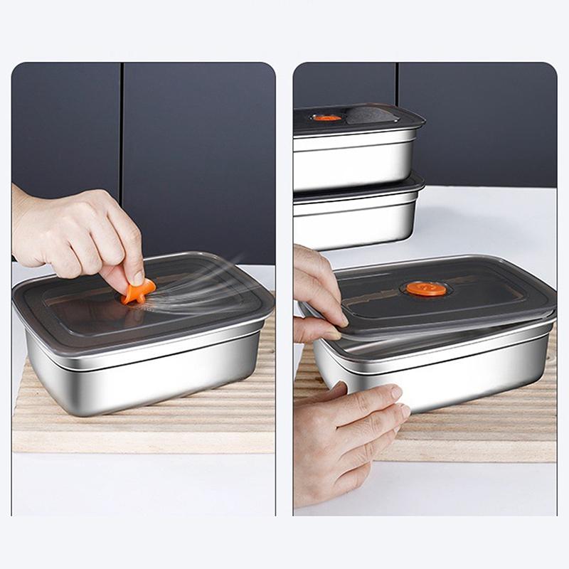 Ланч-бокс из нержавеющей стали 304 с крышкой, герметичный, не протекающий, коробка для бенто, контейнер для хранения в холодильнике/морозильнике, ланч-бокс для кемпинга на открытом воздухе