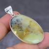 Honey Dendritic Gemstone Handmade 925 Sterling Silver Jewelry Pendant 2.01" P4e43