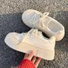 Shell head board shoes women's platform heightening white shoes 2024 spring new shoes versatile niche trendy casual women's shoes